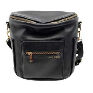 Fawn Design Black Backpack Zip Gold